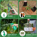 9-Piece Premium Gardening Tool Set for Women - Heavy Duty Stainless Steel Rust-Proof Tools with Fashion Storage Tote | Perfect Gardening Gifts for Mom, Mother's Day, Birthday & Outdoor (Green) by GreenHaven Gardens