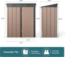 Gizoon 5' x 3' Outdoor Storage Shed with Singe Lockable Door,Galvanized Metal Shed with Air Vent Suitable for The Garden,Tiny House Storage Sheds Outdoor for Backyard Patio Lawn-Brown by GreenHaven Gardens