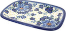 Blue Rose Polish Pottery Daisy Surprise Small Rectangular Serving Platter by CozyNest Decor