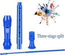 Soprano Recorder Instrument for Kids Beginners Student German Fingering C Key Recorder Instrument 3 Piece with Cleaning Rod and Bag Fingering Chart(Blue) by TinyTreasures Baby Boutique