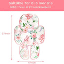 2 in 1 Infant Car Seat Insert, Adjustable Car Seat Head Support Baby Girls Boys, Soft Newborn Carseat Insert Cushion, Perfect for Carseats, Strollers, Swings (Pink Flower) by TinyTreasures Baby Boutique