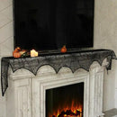 Lulu Home Halloween Fireplace Decorations, Fireplace Mantle Scarf Cover and Table Cloth, Black Lace Spider Web for Table, Door, Window and Fireplace Decoration, Halloween Decoration by CozyNest Decor