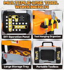 Lehoo Castle Kids Tool Bench with Electric Drill and Construction Vehicles, 2-in-1 Workbench and Toolbox for Toddlers, STEM Learning Toys for Age 3-5, Birthday Gift for Boys & Girls by TinyTreasures Baby Boutique