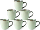GBHOME Ceramic Coffee Mugs Set of 6, 12oz Stoneware Coffee Mugs Set For Dad Mom Women MEN, Light Weight Coffee Cups for Latte/Tea/Beer/Hot Cocoa, Dishwasher & Microwave Safe, Pastel Green by CozyNest Decor