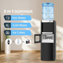 COWSAR 3-in-1 Water Cooler with Ice Maker, Hot & Cold Top Loading, Water Dispenser for 5 Gallon Bottle, 33LBS/24H Ice Maker with Child Safety Lock, Black by CozyNest Decor