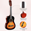 ADM Beginner Acoustic Classical Guitar Nylon Strings Wooden Guitar Bundle Kit for Kid Boy Girl Student Youth Guitarra Online Lessons with Gig Bag, Strap, Tuner, Strings, Picks (34 Inch, Sunburst) by TinyTreasures Baby Boutique