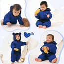 JiAmy Baby Snowsuit Newborn Winter Clothes Coat Romper Windproof Fleece Hat Zipper Baby Bear Outfit by TinyTreasures Baby Boutique
