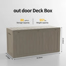 80 Gallon Waterproof Large Resin Deck Box Indoor/Outdoor Lockable Storage Container and Seating for Garden, Pool, and Patio (80 Gallon, Grey) by GreenHaven Gardens