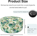 Inflatable Ottoman Stool D31 xH14 for Outdoor/Indoor Use, Water Repellent Patio Foot Rest Stool with Portable Handle,Round Pouf Ottoman Suitable for Garden,Deck and Camping - Lush Leaf Green by CozyNest Decor