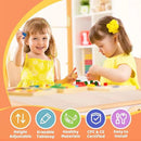 FUNLIO Kids Table and 4 Chairs Set, Height Adjustable Toddler Table and Chair Set for Ages 3-8, Easy to Wipe Arts & Crafts Table, for Classrooms/Daycares/Homes, CPC & CE Approved（5-Piece Set） by CozyNest Decor