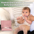 haakaa Training Toothbrush Set Oral Care Kit, Soft Silicone Toothbrush for Baby, Infants, Toddlers & Kids, Blush by TinyTreasures Baby Boutique
