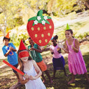 Wernnsai Red Strawberry Piñata For Kids - Strawberry Baby Shower Pinata Strawberry Birthday Party Decorations Summer Fruit Themed Party Game Supplies With Bat Blindfold 16.5" × 11.6" ×3" by TinyTreasures Baby Boutique