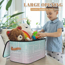 Custom Storage Basket with Name, Personalized Storage Bins with Zipper Lid, Foldable Fabric Storage Box Large capacity with Handle Green Pink by TinyTreasures Baby Boutique