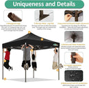 COBIZI 10x10 Pop Up Canopy Tent Heavy Duty with 4 Sidewall, Commercial Outdoor Easy Pop Up Gazebo for Party Wedding All Weather Waterproof UV 50+ with Carry Bag(Leg Upgraded),Black by GreenHaven Gardens