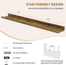 Axeman Picture Ledge Shelf, Floating Shelves for Wall Storage Set of 6, 36 inch Floating Wall Mounted Shelves, Wall Shelves with Lip for Living Room, Bedroom, Nursery, Bathroom, Kitchen, Rustic Brown by TinyTreasures Baby Boutique