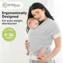 KeaBabies Baby Wrap Carrier - All in 1 Original Baby Carrier Newborn to Toddler Sling, Easy to Wear, Hands Free Bonding, Lightweight, Breathable Infant Wraps (Light Heather) by TinyTreasures Baby Boutique