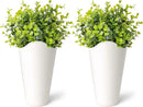 Dahey 2 Pack Galvanized Metal Wall Planter with Artificial Eucalyptus Farmhouse Style Hanging Wall Vase Planters Flowers Holder for Country Rustic Home Wall Decor,White by GreenHaven Gardens