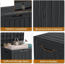 28 Gallon Outdoor Deck Box,Storage Lockable Waterproof Patio Furniture,Garden Tools,Cushions,Pool Accessories Outside Storage Resin Box(SM Black) by GreenHaven Gardens