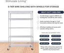 48"x24"x72" Prime Heavy Duty Chrome 5-Tier Steel Wire Shelving NSF 4000 LBS MAX Capacity Storage Rack for Commercial, School, Home, Garage, Warehouse, Industrial, and Hospital Uses (with Wheels) by CozyNest Decor