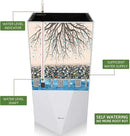 Dexceder 20 Inches Tall Self Watering Planter Diamond High Gloss Indoor Outdoor, Thickened Rhombus Large Floor Standing Flower Plant Pot with Water Level Indicator (White) by CozyNest Decor