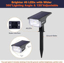 Solar Spot Lights, IP65 Waterproof 40 LEDs Landscape Spotlights,USB & Solar Powered Wall Lights Dark Sensing Auto On/Off,3 Modes Outdoor Solar Garden Lights for Yard Porch 2 Pack by GreenHaven Gardens