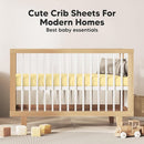 KeaBabies 2-Pack Organic Crib Sheets for Boys, Girls - 52x28 Fitted Crib Mattress Sheet Neutral, Breathable Jersey Cotton Cover for Baby Bed, Toddler Mattress, Soft & Cute Prints (Sunshine) by TinyTreasures Baby Boutique
