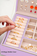 Girls Jewelry Box Earring Holder Organizer for Girls Earring Organizer Teen Jewelry Box Organizer for Girls Purple jewelry Boxes for Earrings Necklaces Rings Stud Earrings Box Organizers Teens by TinyTreasures Baby Boutique