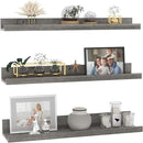 Giftgarden 24 Inch Grey Floating Shelves for Wall Mount, Gray Wood Wall Shelf Ledge for Bathroom Bedroom Living Room Kitchen Storage, Set of 3 Different Sizes by CozyNest Decor