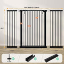 40.5" Extra Tall Baby Gate for Doorways, 54.8"-57.4" Extra Wide Pet Gate Pressure Mounted, Narrow Space Puppy Barrier Gates Indoor, No Drill Metal Safety Child Gate No Climb, Black by TinyTreasures Baby Boutique