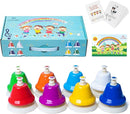Desk Bells, Rainbow Diatonic Hand Bells for Kids with 17 Songbook & Musical Flash Cards, Toddler Preschool Musical Learning Toys, Boys & Girls Birthday Gift for 3-Year-Old and Over by TinyTreasures Baby Boutique