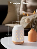 InnoGear Aromatherapy Diffuser, 150ml Ceramic Diffuser Ultrasonic Humidifier Cool Mist Essential Oil Diffusers for Home Air Diffuser with 2 Mist Modes Waterless Auto Off, White by TinyTreasures Baby Boutique