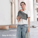 Baby Wrap Carrier, Lightweight Baby Wearing Wraps for Newborn and Infant, Soft Swaddle Holder Carrier, Cozy Baby Sling 7-35 lbs Grey by TinyTreasures Baby Boutique