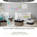 COMFY-HOMI 3PACK Cotton Rope Square Basket with Handles for Shelves|Dog Toy Bin and Storage|Baby Gift|Shoe Organizer|New 13.5" x 11" x 9.5" for Living Room (Black/Jute) by TinyTreasures Baby Boutique