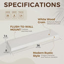 36 inch Floating Shelves Wall Shelves for Office with Invisible Brackets, 8 inch Deep Shelves for Bathroom, Living Room, Kitchen, Office, 36x7.9 inch deep Set of 2, White by CozyNest Decor