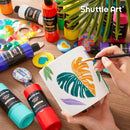 Shuttle Art Acrylic Paint, 24 Colors Acrylic Paint Bottle Set, 250ml/8.45oz Each, Rich Pigments, High Viscosity, Bulk for Artists, Beginners and Kids Painting on Rocks Crafts Canvas Wood by TinyTreasures Baby Boutique