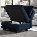 Belffin Storage Ottoman Module for Modular Sectional Sofa Square Seat Cube Velvet Foot Stool Blue by CozyNest Decor