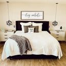 Stay Awhile Sign Wall Decor 40"X15" Large Solid Wood Frame For Hallway Living Room Entryway Farmhouse Wall Art Lets Stay Family Home Rustic Hanging Decoration (Wood) by CozyNest Decor
