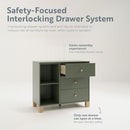 Storkcraft California 3 Drawer Combo Dresser (Olive with Driftwood) – GREENGUARD Gold Certified, Interlocking Drawer System, Pre-Installed Drawer Tracks for Easier Assembly, Spacious Cabinet by TinyTreasures Baby Boutique