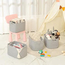 Storage Baskets for Organizing & Shelves, Woven Cotton Rope Organization Bins for Dog Toys, Clothes, Books, Nursery Organizer, 15" Lx11 Wx9.5 H, (4 Packs) Grey by CozyNest Decor
