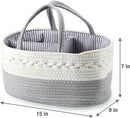 PandaEar Baby Diaper Caddy Organizer for Boys Girls, Portable Baby Diaper Basket, Travel Cotton Rope Diaper Caddy Change Organizer for Baby Shower Gifts Newborn Infants by TinyTreasures Baby Boutique
