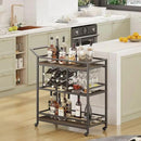 FATORRI Bar Cart for The Home with Wine Rack and Glasses Holder, Small Home Bar Serving Cart on Wheels for Liquor and Alcohol (Walnut Brown) by CozyNest Decor