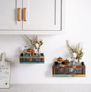 TIMRIS Set of 2 Rustic Wooden Countertop Baskets, Farmhouse Distressed Nesting Boxes, Small Decorative Wooden Storage Crates, Reclaimed Wood Organizer Baskets with Wire Mesh (Random) by CozyNest Decor