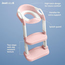 Jool Baby Potty Training Seat with 2 Step Ladder for Toddlers - Soft Cushioned Seat & Splash Guard, Adjustable Height (Pink) by TinyTreasures Baby Boutique