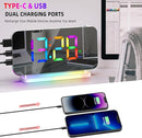 Projection Alarm Clock for Bedroom Ceiling,RGB Digital Clocks with 10 Colors RGB Night Light,Loud Alarm Clock for Heavy Sleepers,USB C Charger Port,Snooze,12/24H,Auto Dimming by TinyTreasures Baby Boutique