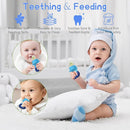 WAJIAYON Baby Fruit Feeder Pacifier - 6 Pack | 2 Infant Food Pacifier & 2 Baby Food Dispensing Spoon | Fresh Fruit Teethers for Babies | Silicone Feeder Babies,Infant Teething Feeders (Blue) by TinyTreasures Baby Boutique