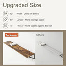 Fun Memories Deep Floating Shelves, 55W x 12D Floating Shelves for Wall, Wood Floating Shelf with Bracket, Wide Display & Storage Wall Shelves for Living Room, Bedroom, Rustic Brown by CozyNest Decor