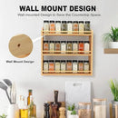 3 Tier Bamboo Spice Rack, Spice Rack Organizer, Seasoning Jars Rack Shelf Spice Organizer for Kitchen Counter or Wall Mounting, Bamboo Spice Storage Holder by CozyNest Decor