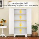 White Metal Storage Cabinet, 61" Steel Cabinets for Home Office, Kitchen Pantry Storage Cabinet with Doors and 3 Adjustable Shelves, Tool Cabinet, for Office, Home, Garage, School by CozyNest Decor