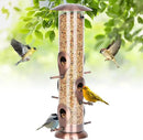 FEED GARDEN Metal Bird Feeders for Outdoors Hanging, 6-Port Tube BirdFeeders for Outside, Finch Feeders for Outside, Brushed Copper Finishing, Bird Feeder with Heavy Duty Metal Lid, Chew-Proof 1 Pack by CozyNest Decor