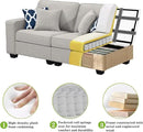 L Lengend Vansen Modular Sectional Sofa U Shaped Couch with Ottoman Modern Reversible Corner Sectional Couch for Living Room (Light Grey, 2+3) by CozyNest Decor